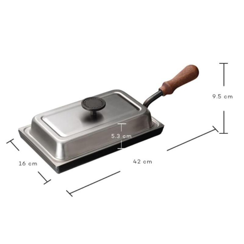 日本 AUX 鐵板燒 附方形蓋 日本製 牛排 海鮮 烤肉 家用 戶外