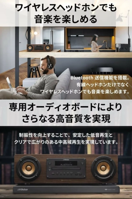 JVC 迷你組合音響 藍牙木質振膜系列 EX-D6SET套裝 24年款