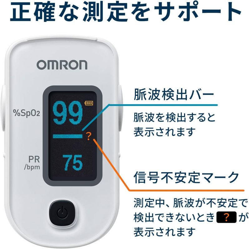 OMRON 歐姆龍 HPO-104 血氧機 血氧濃度計 脈搏血氧儀 SpO2測量 血氧飽和度 脈搏數 成人・兒童適用