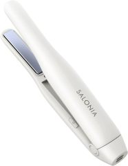 SALONIA 無線直髮夾 12mm 白色｜充電式便攜造型器｜瀏海整理｜旅行隨身直髮器