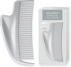SALONIA Glossy Care 金屬刮痧梳｜純金屬護髮梳｜抗靜電美髮梳｜瀏海整理｜按摩刮痧二合一｜送禮推薦