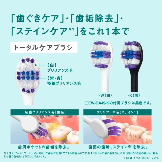Panasonic 國際牌 Doltz 音波電動牙刷 EW-DA49-K 黑色｜USB充電｜附收納盒