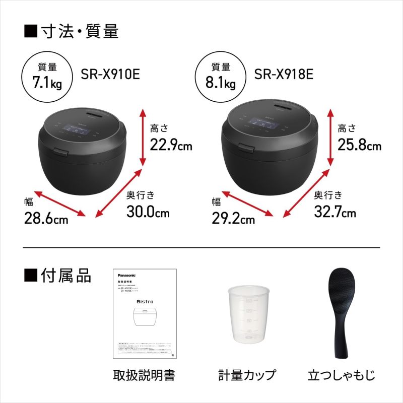 Panasonic 國際牌 Bistro SR-X918E 可變壓力IH電子鍋 10人份(1.8L)｜匠技AI｜W舞動炊飯｜旗艦款