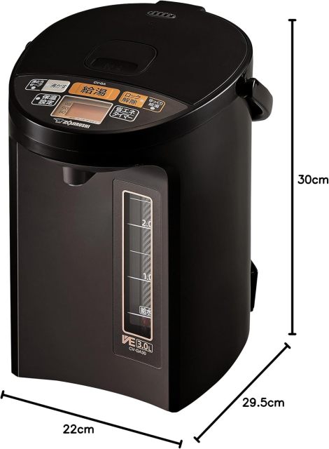 ZOJIRUSHI 象印 優湯生 VE節能電熱水瓶 CV-GA30-TA 3.0L｜5段溫度設定｜真空保溫｜咖啡滴注模式