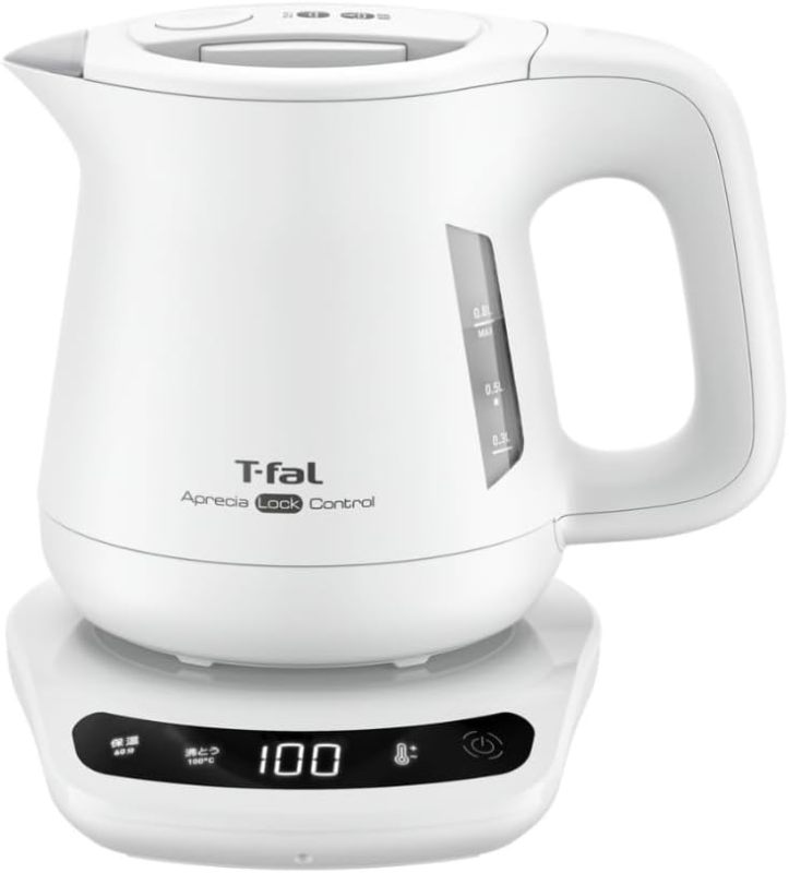 T-fal 特福 Aprecia Lock Control 電熱水壺 KO8601J0 0.8L 白色｜8段溫度設定｜保溫功能｜防傾倒鎖定