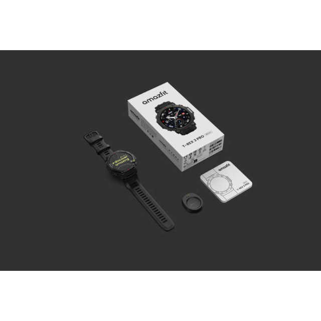 Amazfit T-Rex 3 Pro 智慧手錶 48mm Tactical Black 戰術黑｜GPS定位｜離線地圖｜健康監測｜藍牙通話