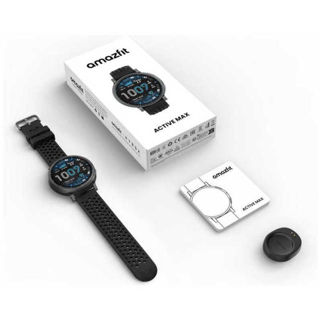 Amazfit Active Max 智慧手錶 SP170080-C01 黑色｜GPS定位｜健康監測｜藍牙通話｜長效續航｜多項運動模式｜心率監測｜