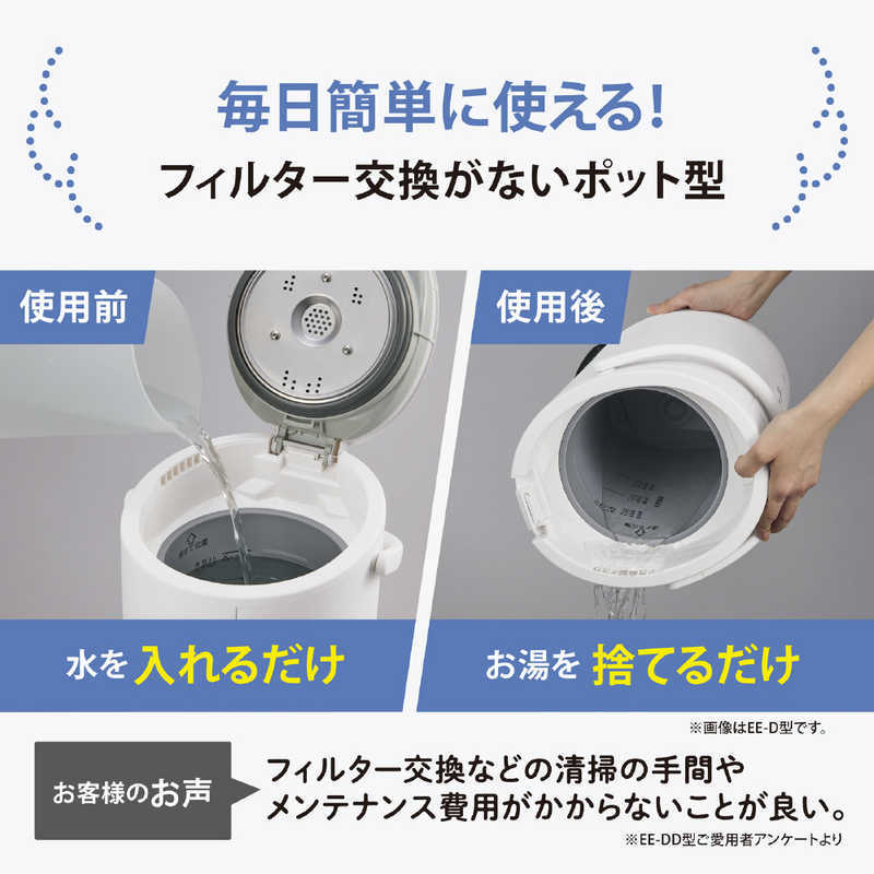 象印 ZOJIRUSHI EE-TC60 蒸氣式加濕器｜木造約10畳・鋼筋混凝土約17畳｜潔淨蒸氣｜免濾網設計｜三重安全防護｜自動加濕