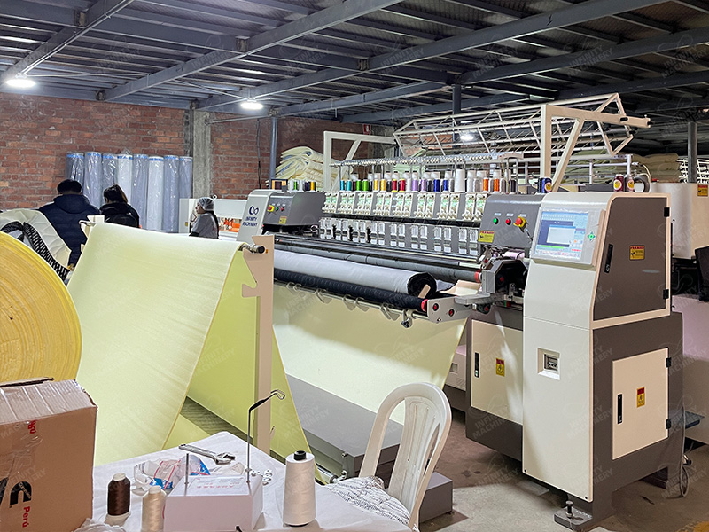 Customer operating Infinity Machinery IF-QM1-4 foam cutting machine