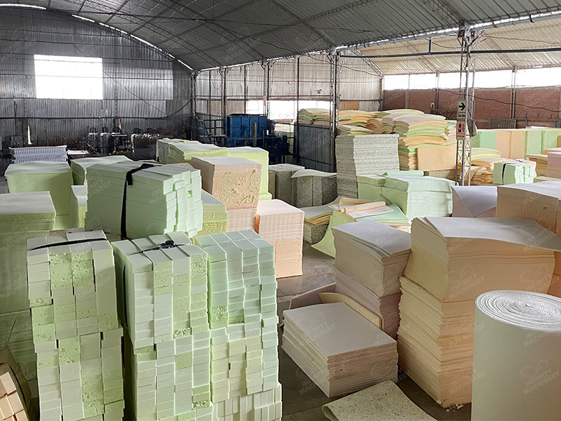 Finished sponge products manufactured using Infinity Machinery equipment