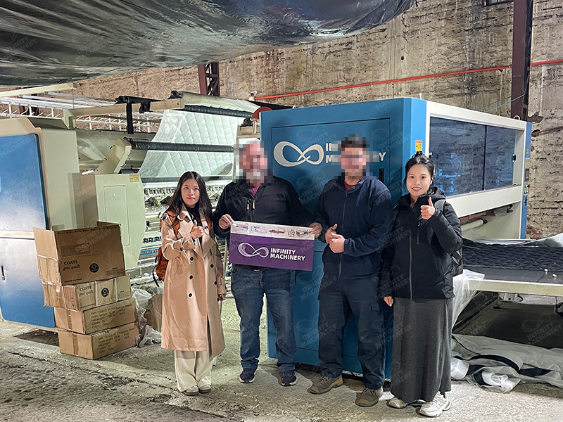 Infinity Machinery team with customer and equipment