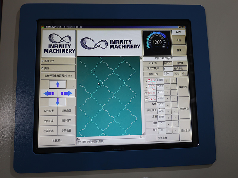Primer plano de m&aacute;quina de quilting multineedle