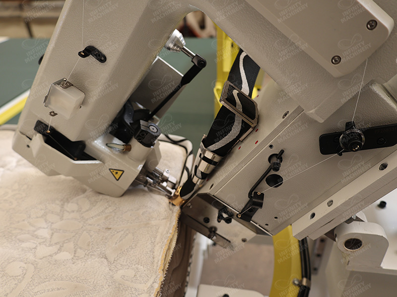 Precise edge trimming of branded machine head