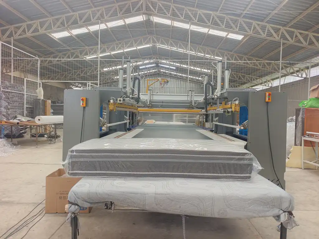 Mattress production equipment running in the Mexican factory