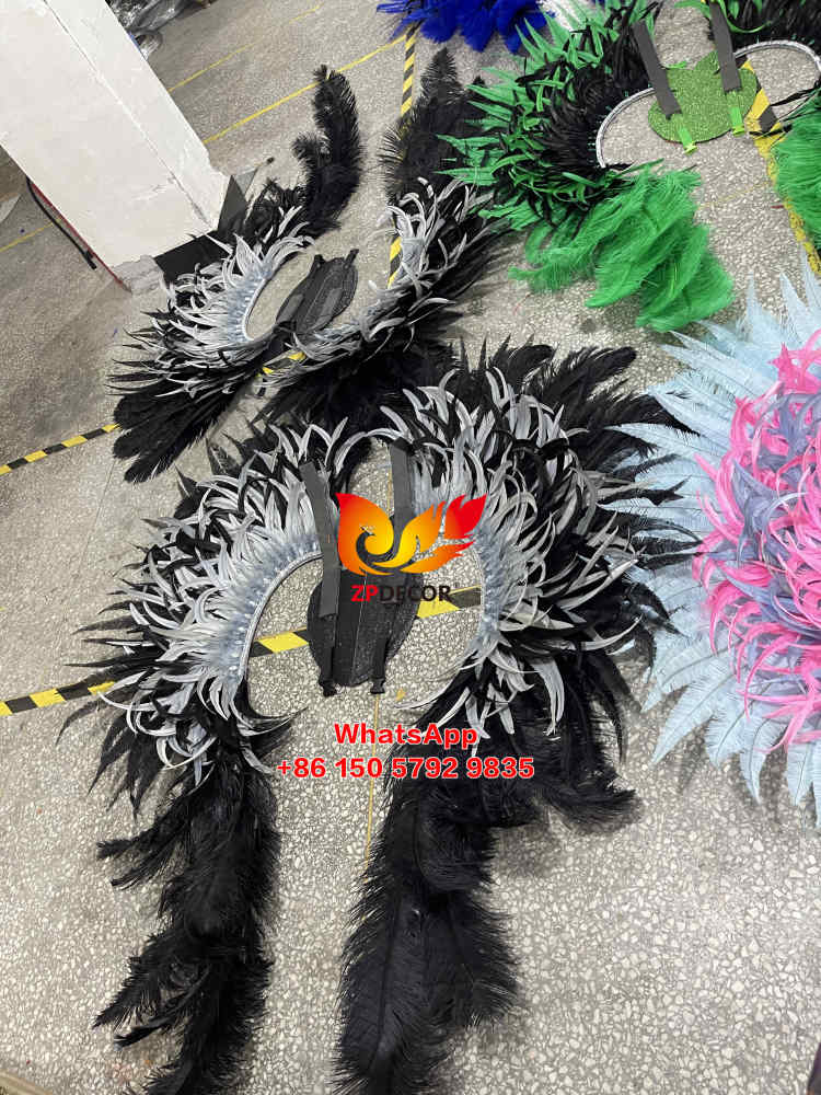 Zpdecor Gray Ostrich Naudu Feathers Carnival Costumes