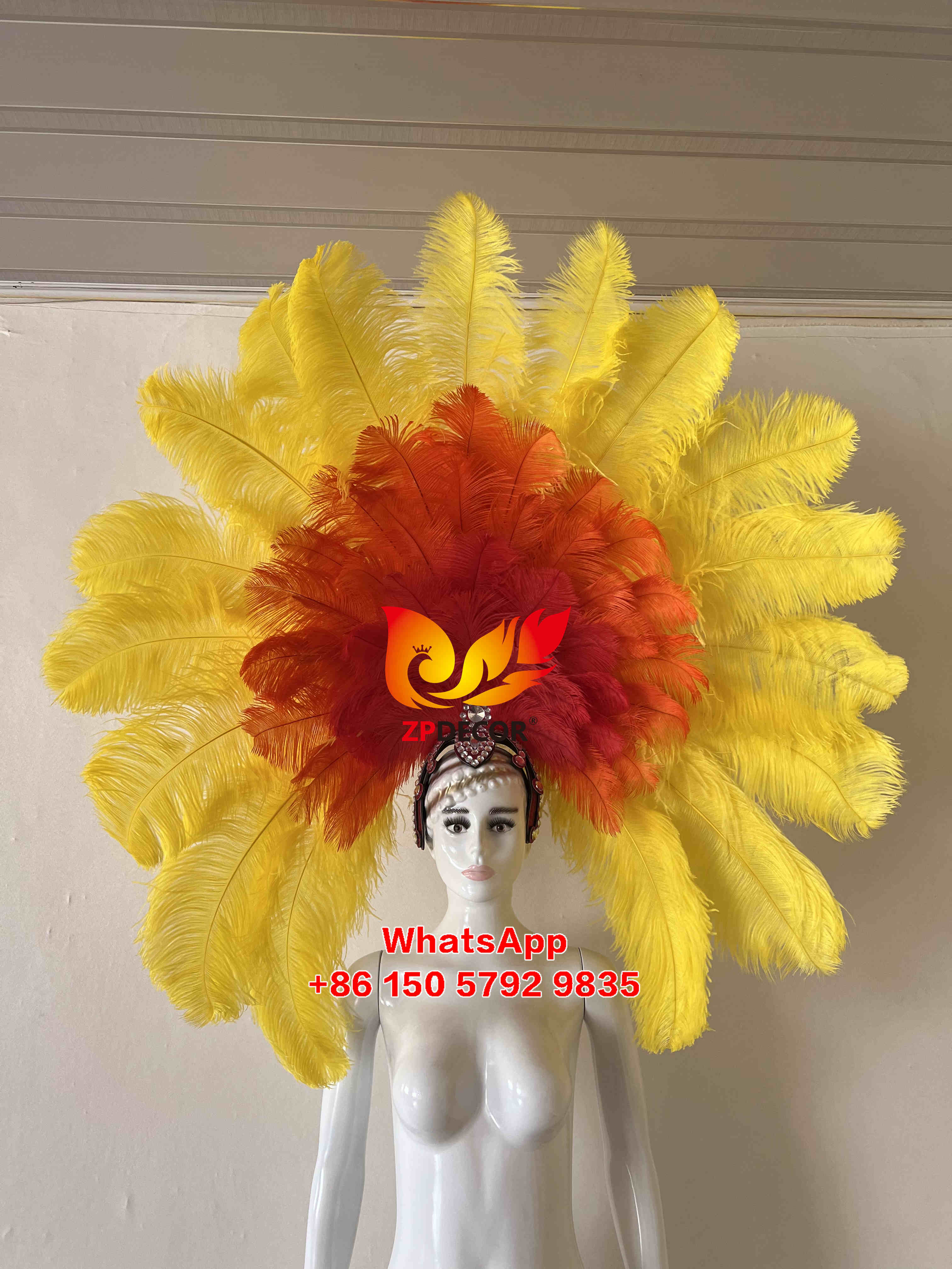 Zpdecor Made Ostrich Feathers Headpiece