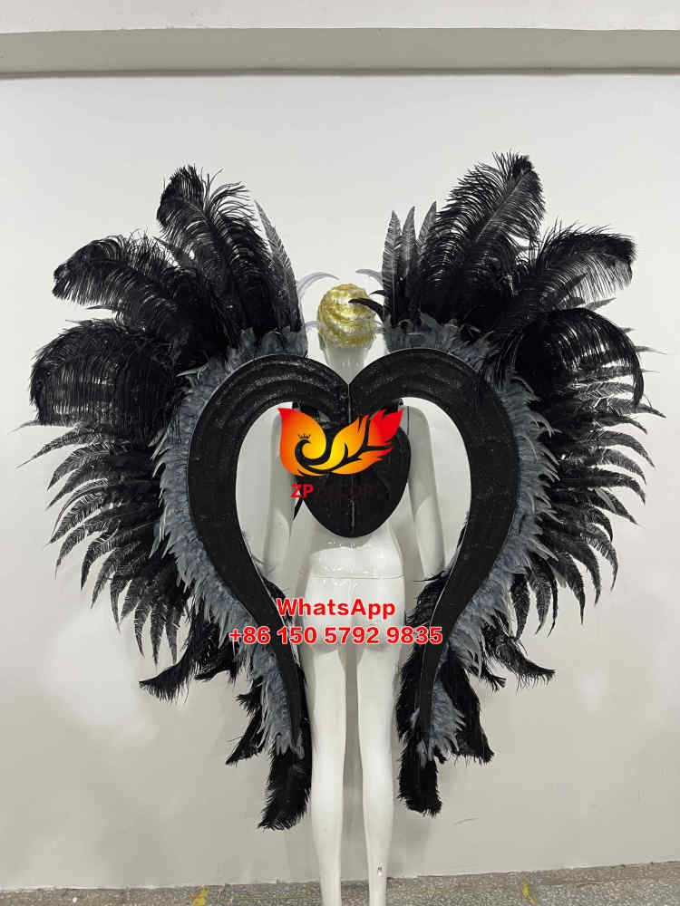 Zpdecor Gray Ostrich Naudu Feathers Carnival Costumes