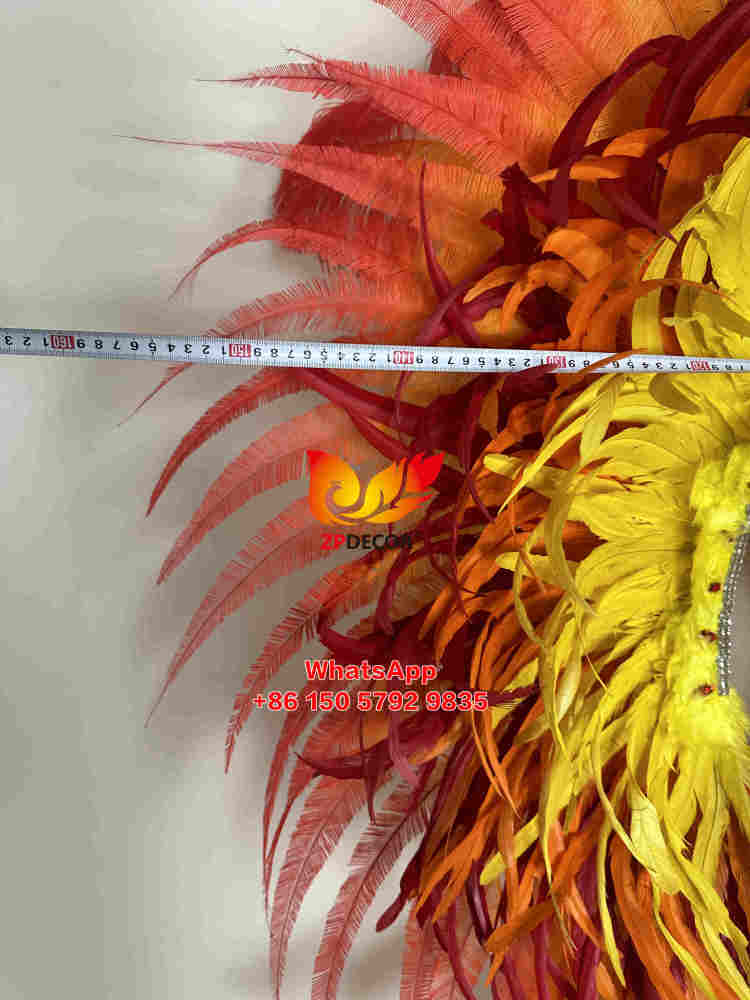 Zpdecor Dyed 3 Colors Gradient Effect Ostrich Feathers and Nandu Made Carnival Costumes Outfits