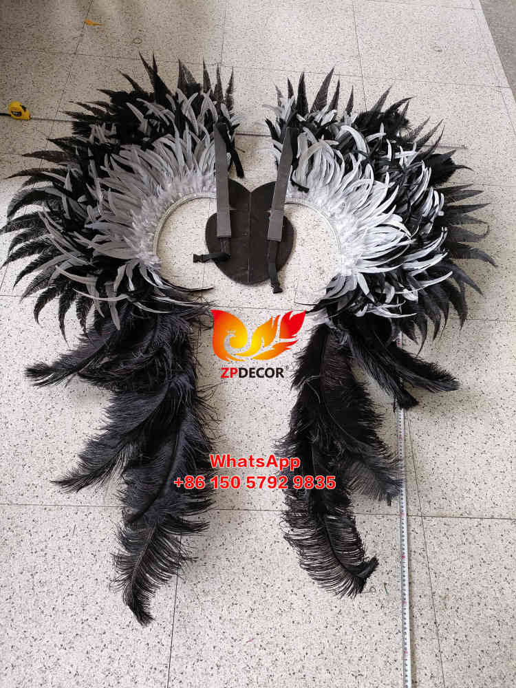 Zpdecor Gray Ostrich Naudu Feathers Carnival Costumes