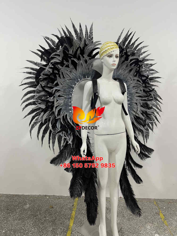 Zpdecor Gray Ostrich Naudu Feathers Carnival Costumes