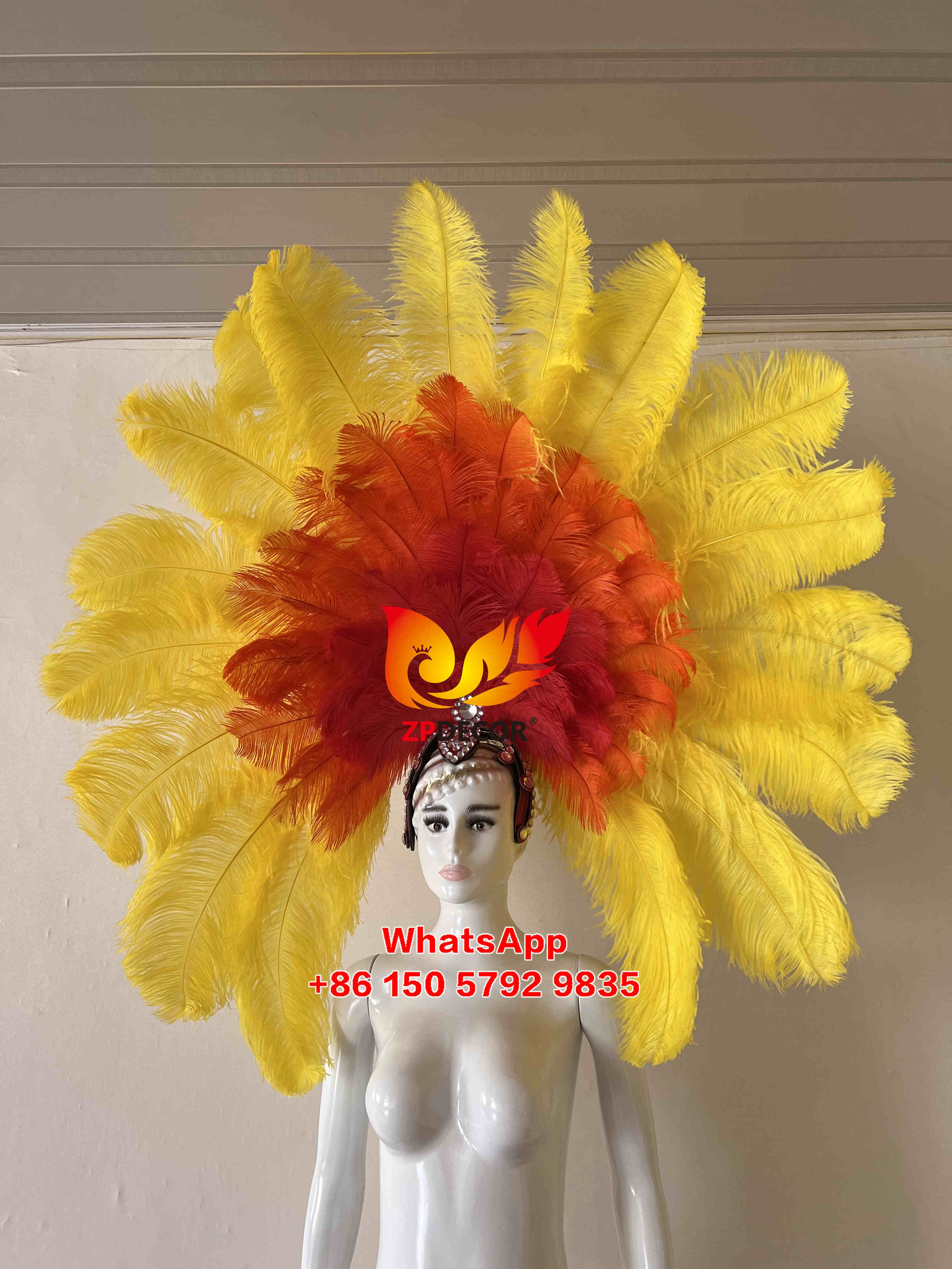 Zpdecor Made Ostrich Feathers Headpiece