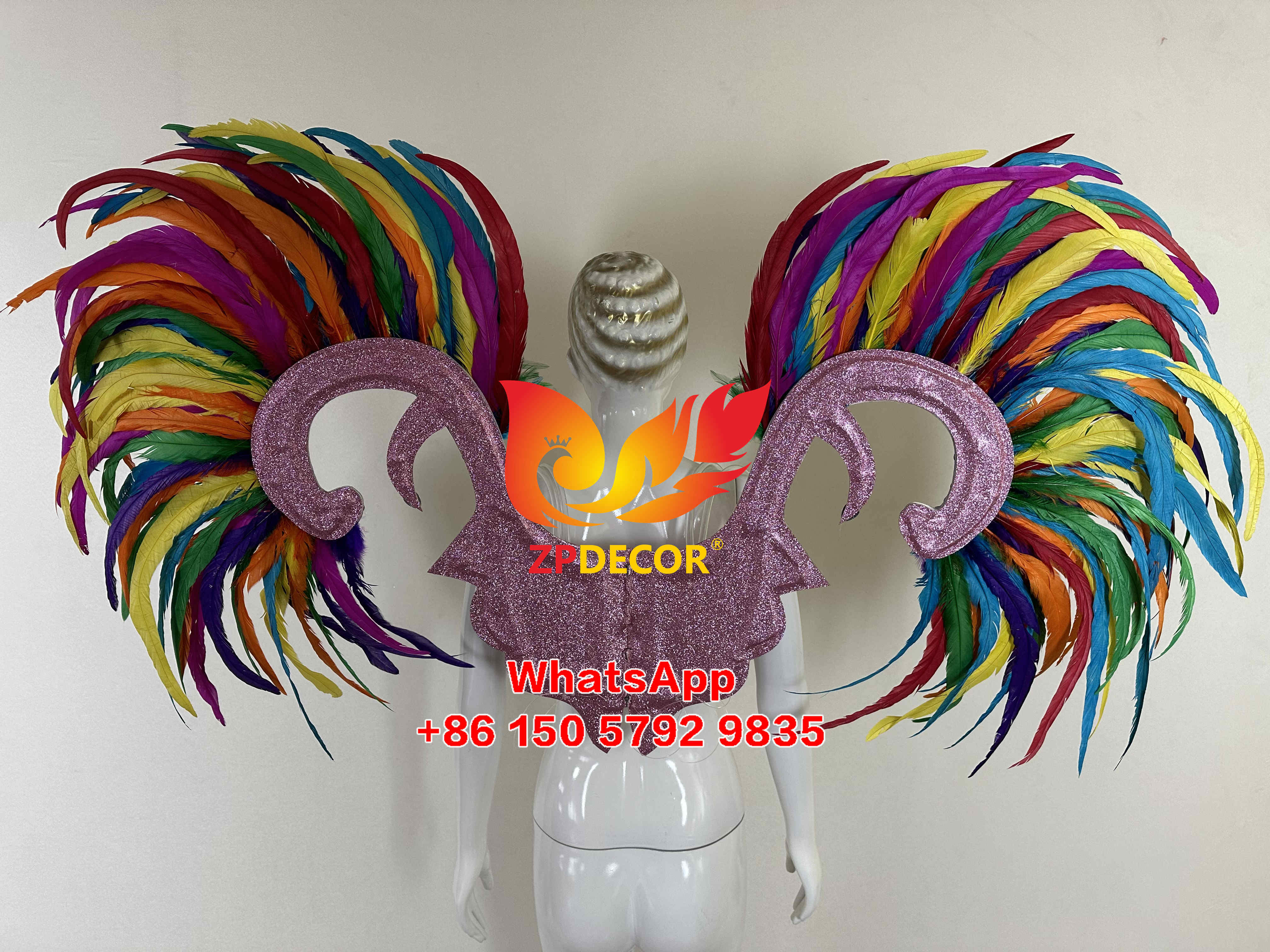 Zpdecor Wholsale Coque Feathers BackPack for Carnival Costumes