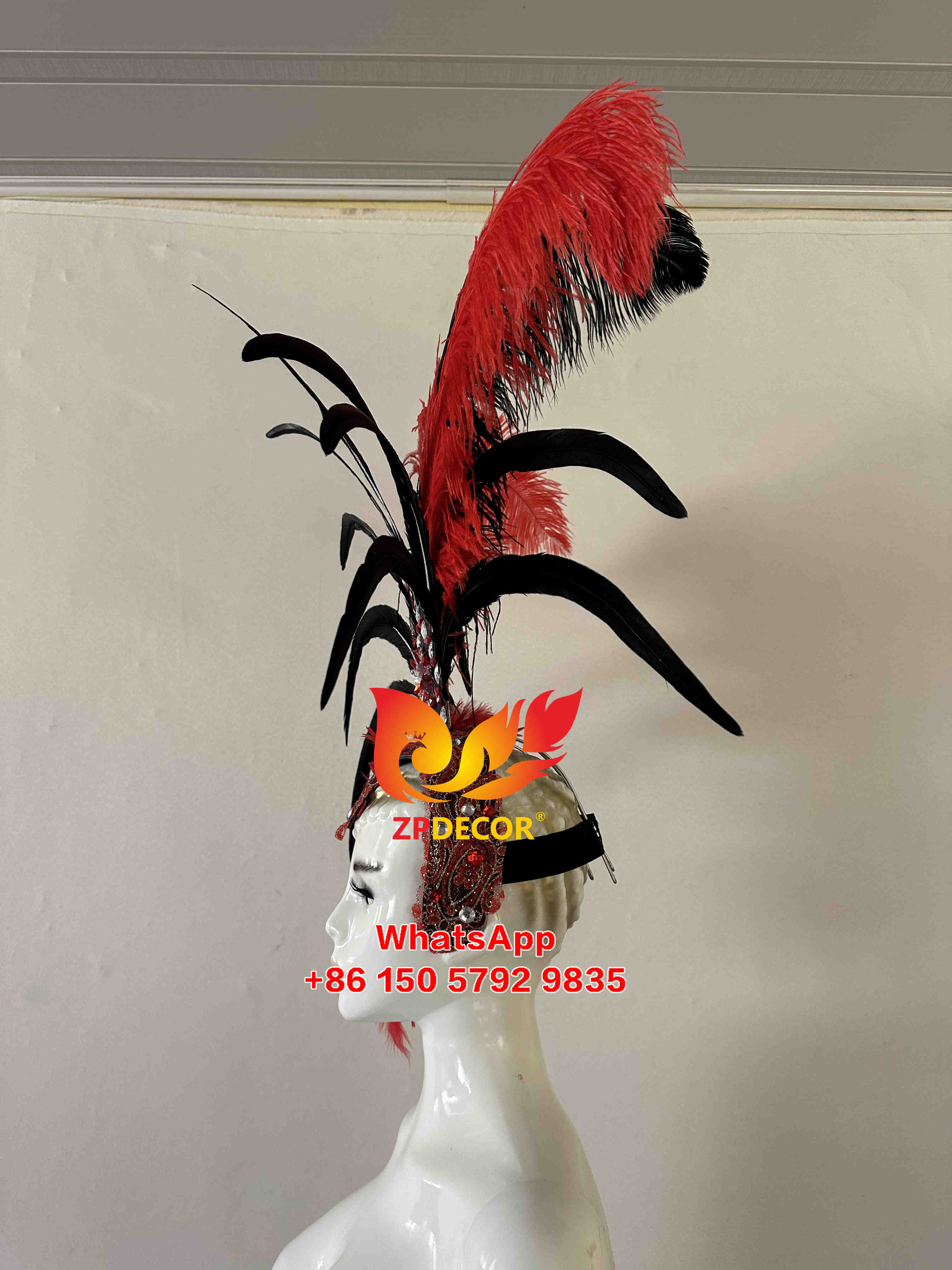 Zpdecor Feathers Supply Rooster Headpiece