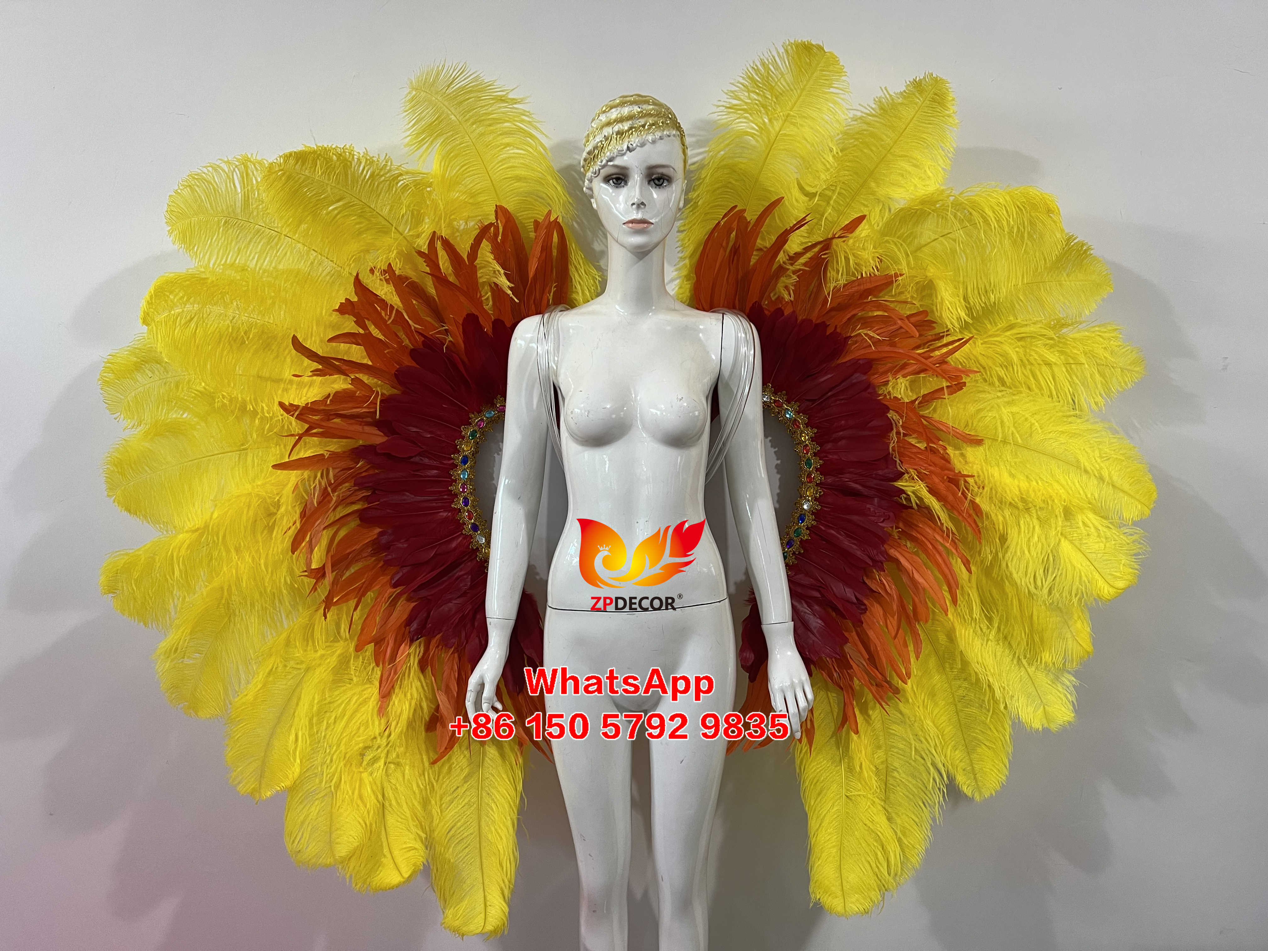 Zpdecor Hand Made Ostrich Feathers Carnival Costumes Outfits
