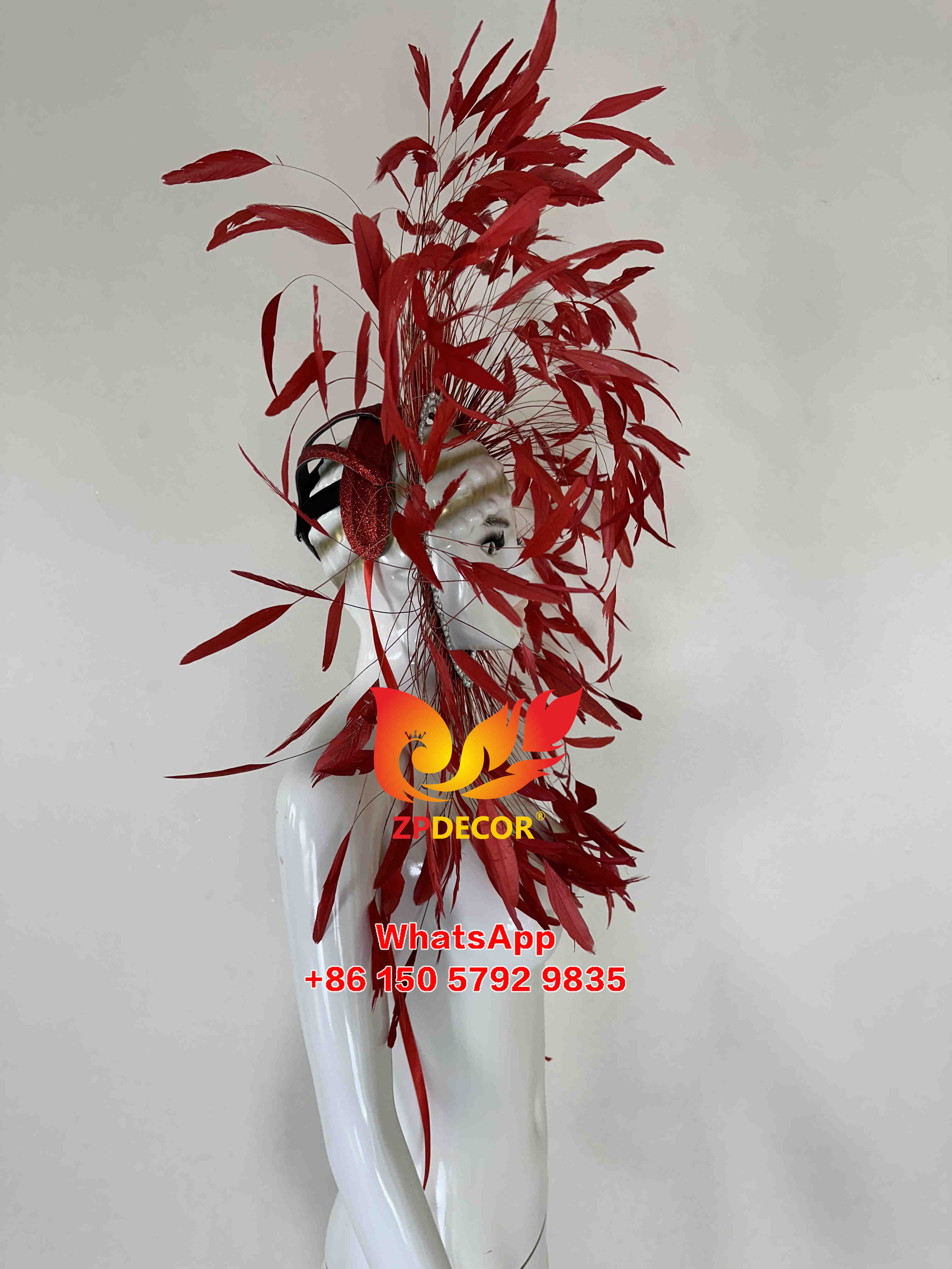 Zpdecor Feathers Wholsale Stripped Rooster Feathers Headpieces