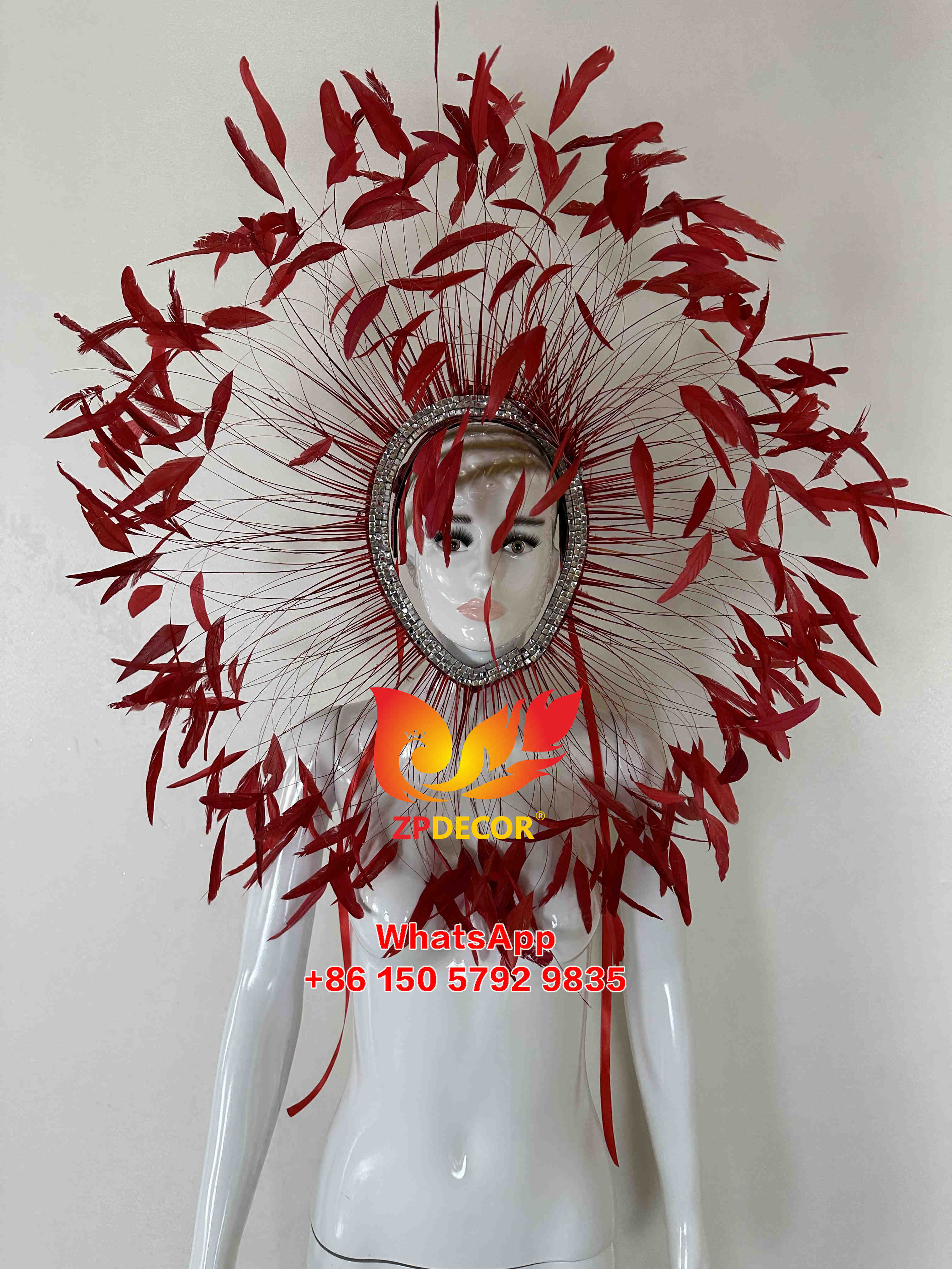 Zpdecor Feathers Wholsale Stripped Rooster Feathers Headpieces