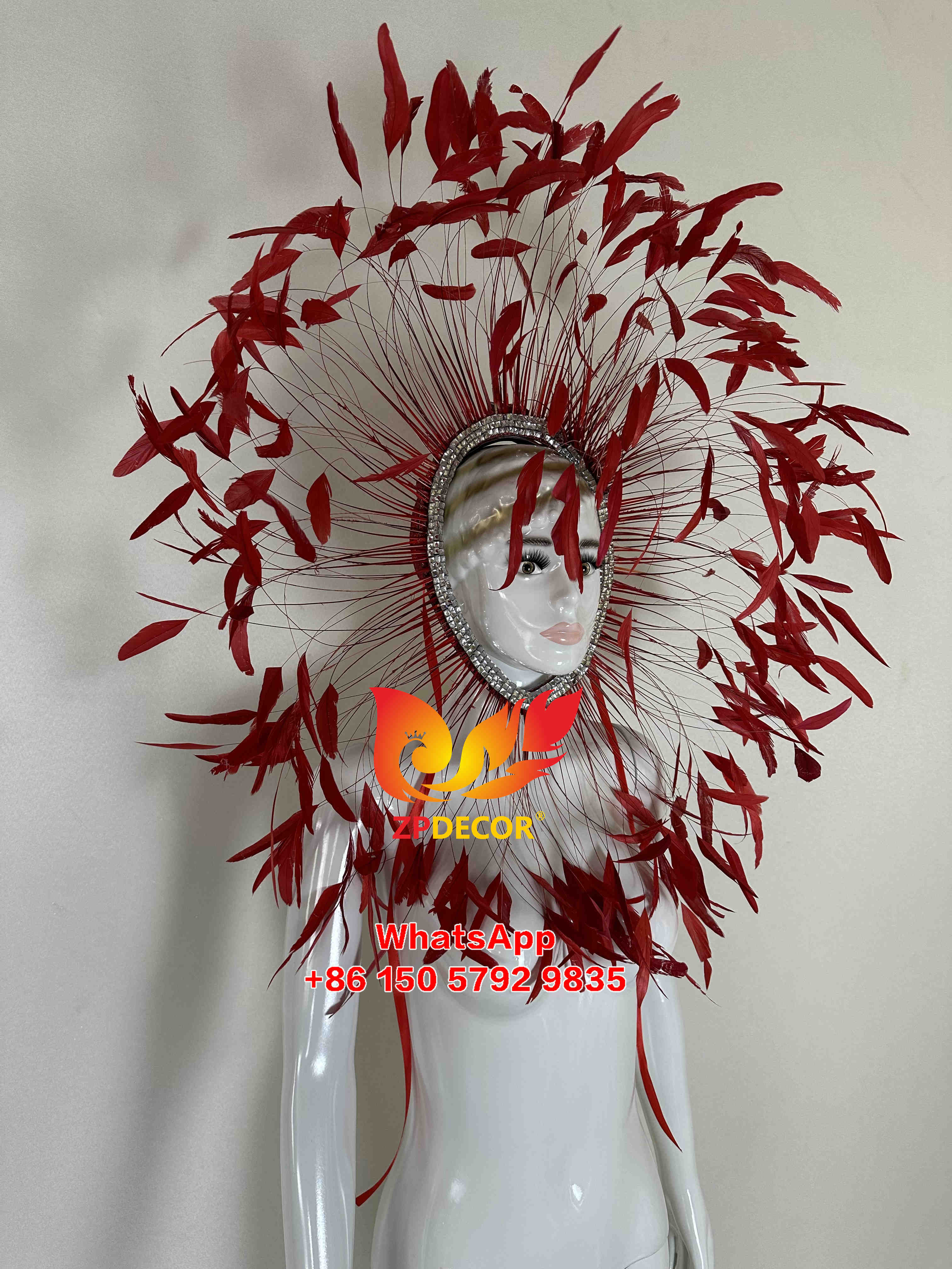 Zpdecor Feathers Wholsale Stripped Rooster Feathers Headpieces