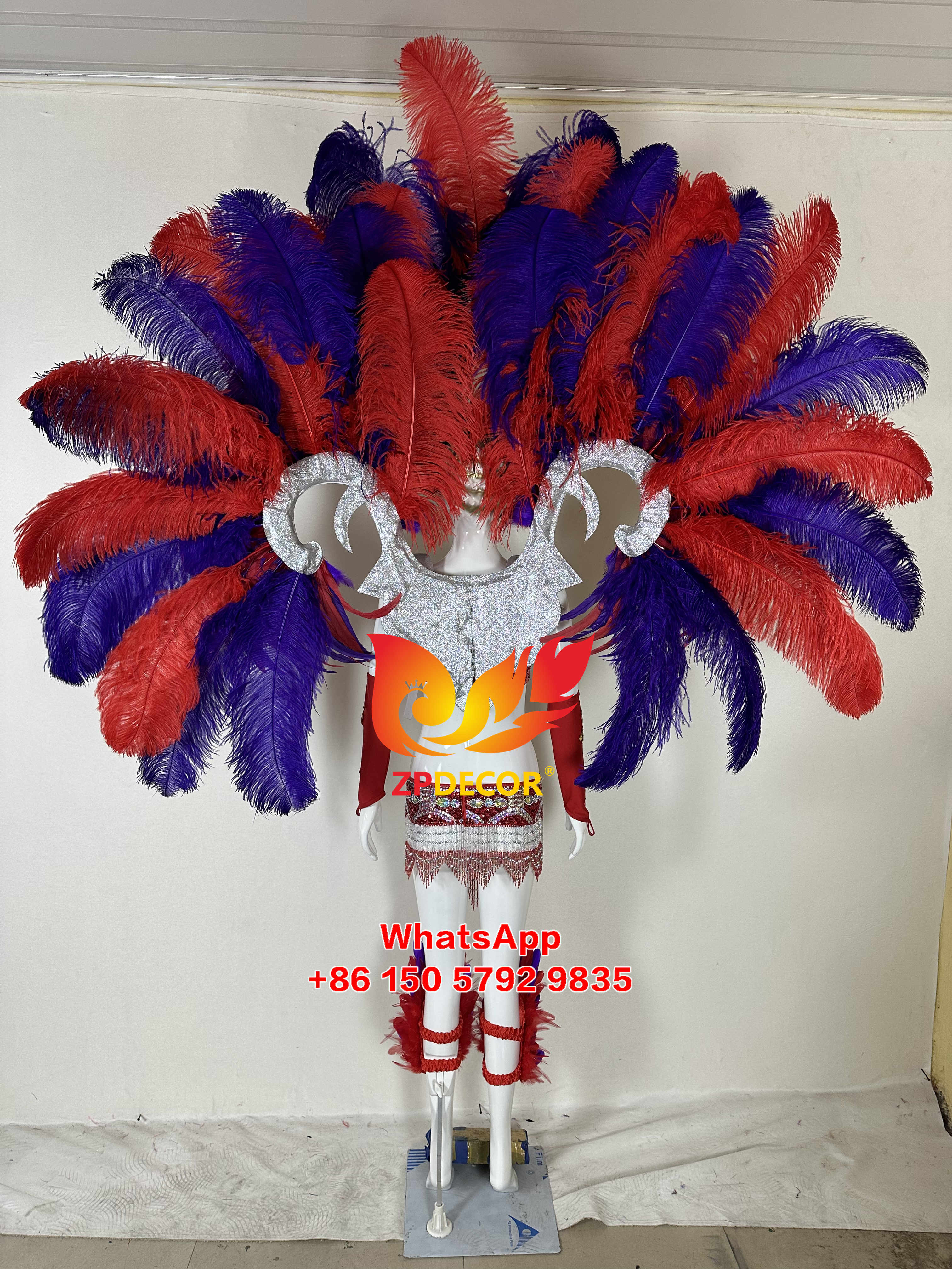 Zpdecor Feathers Hademade Ostrich Feathers Carnival Costumes Outfits