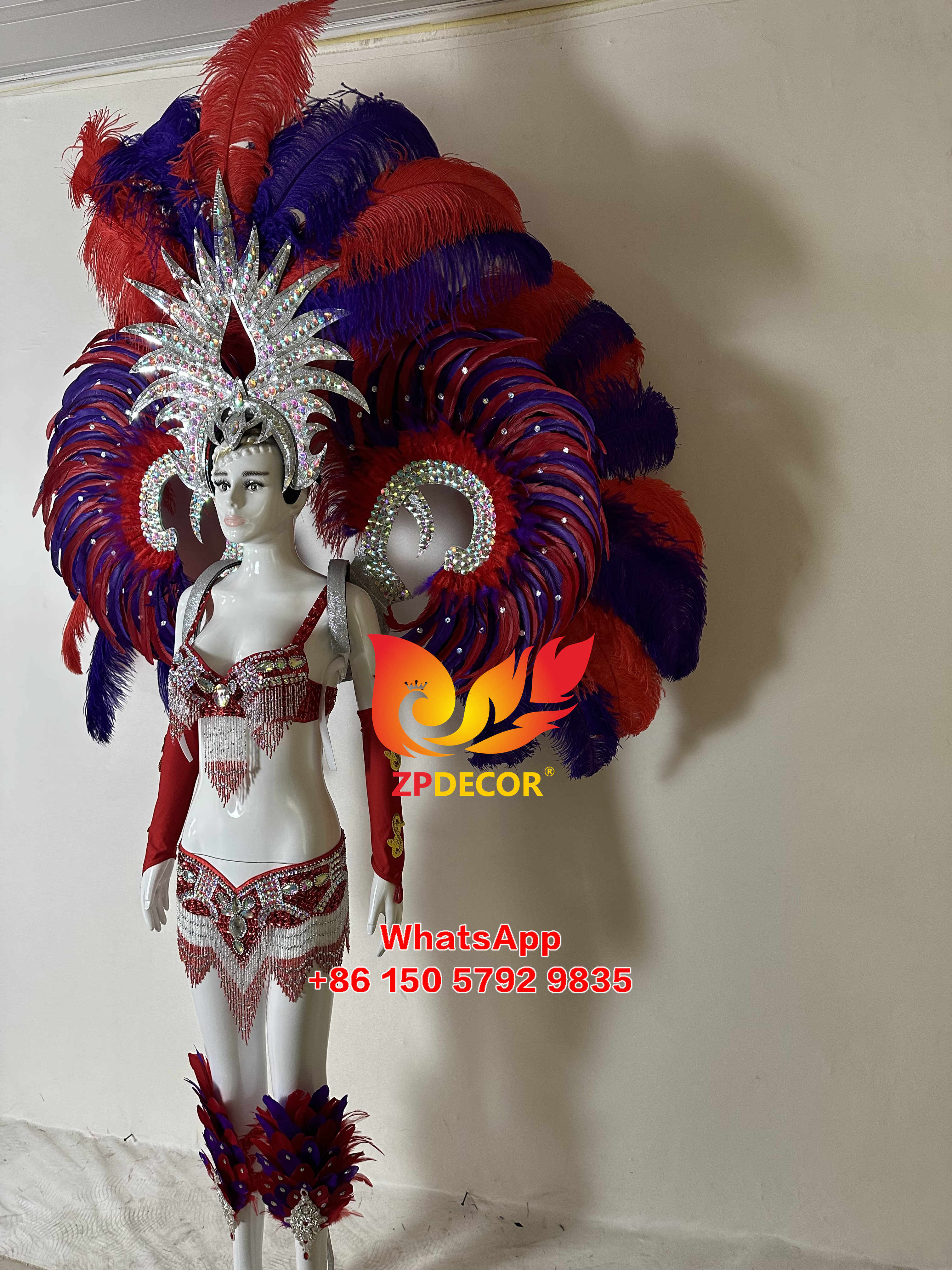 Zpdecor Feathers Hademade Ostrich Feathers Carnival Costumes Outfits