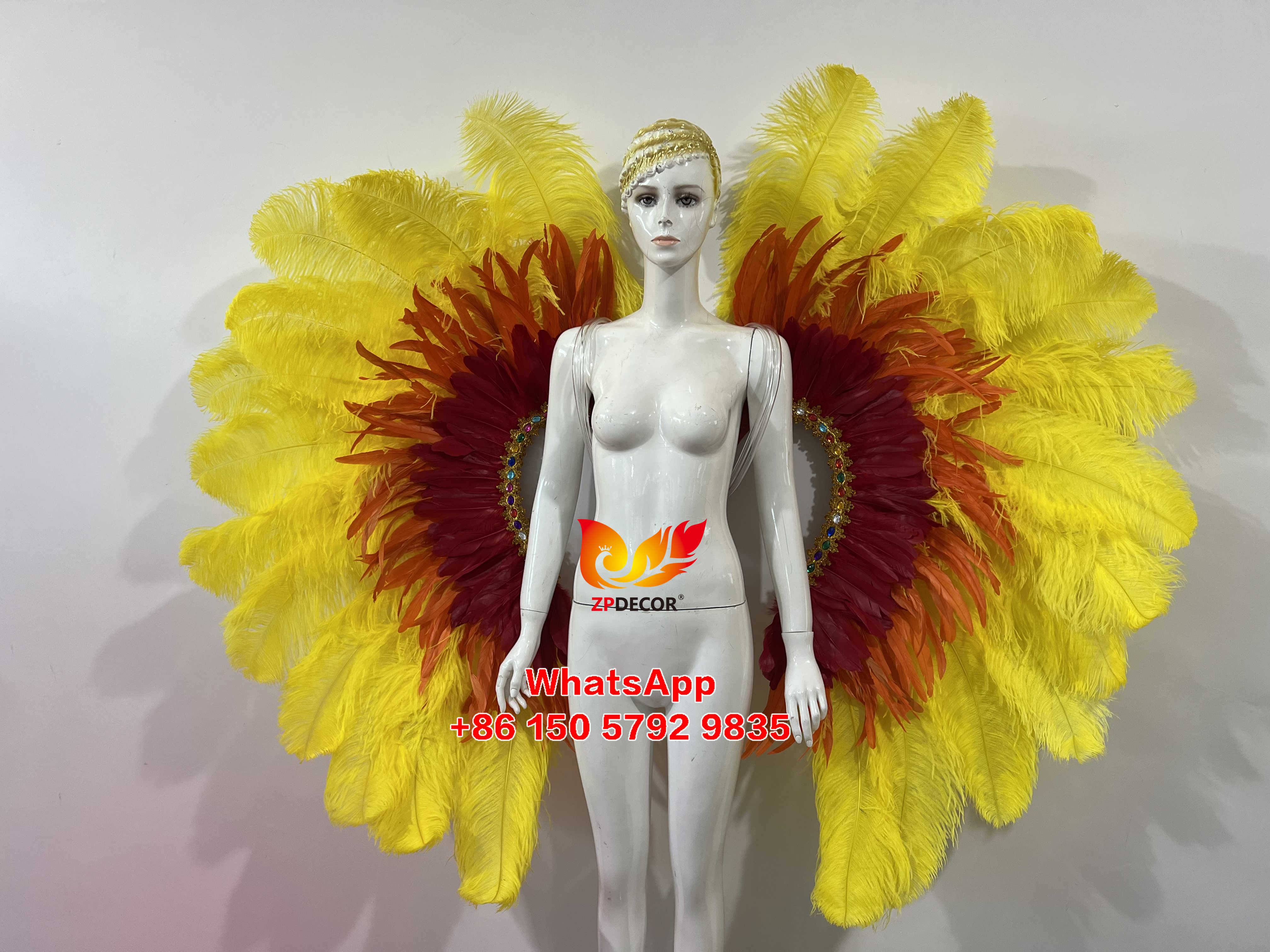 Zpdecor Hand Made Ostrich Feathers Carnival Costumes Outfits