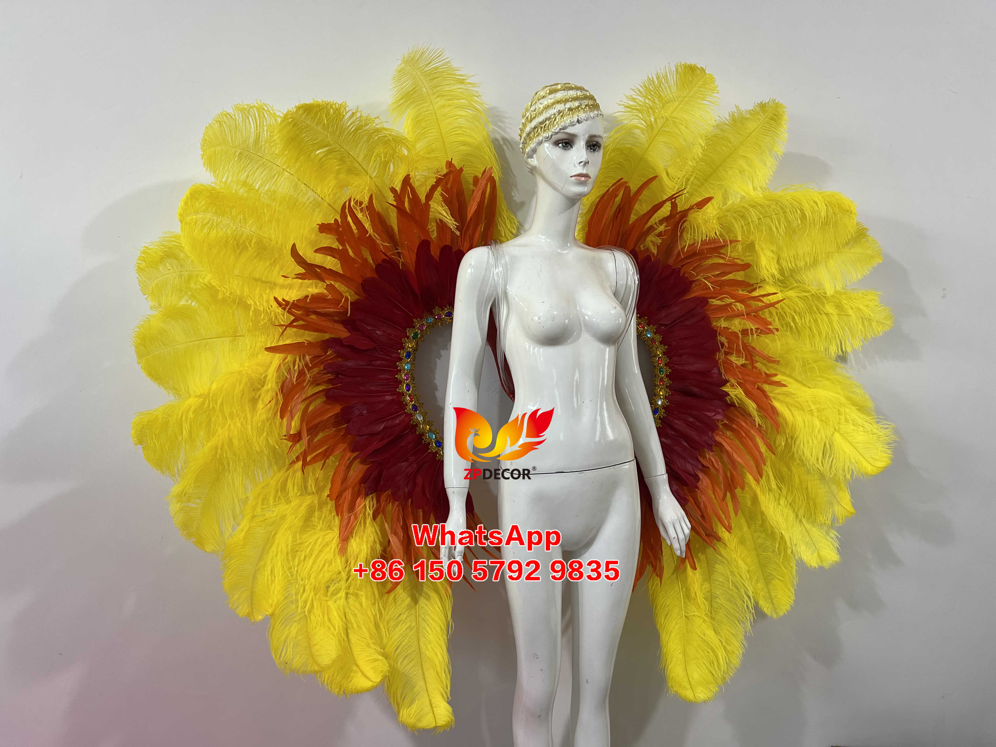 Zpdecor Hand Made Ostrich Feathers Carnival Costumes Outfits