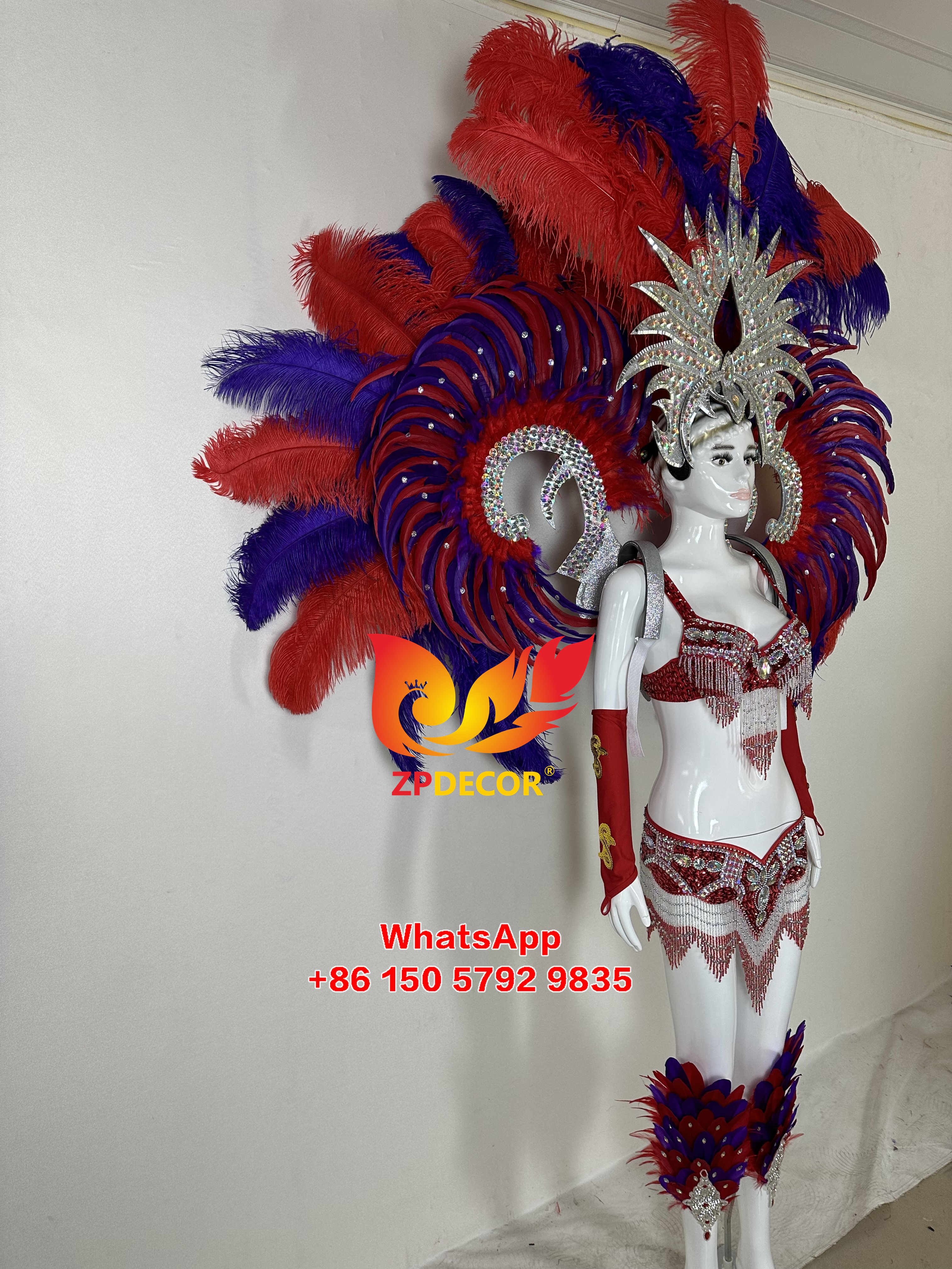 Zpdecor Feathers Hademade Ostrich Feathers Carnival Costumes Outfits