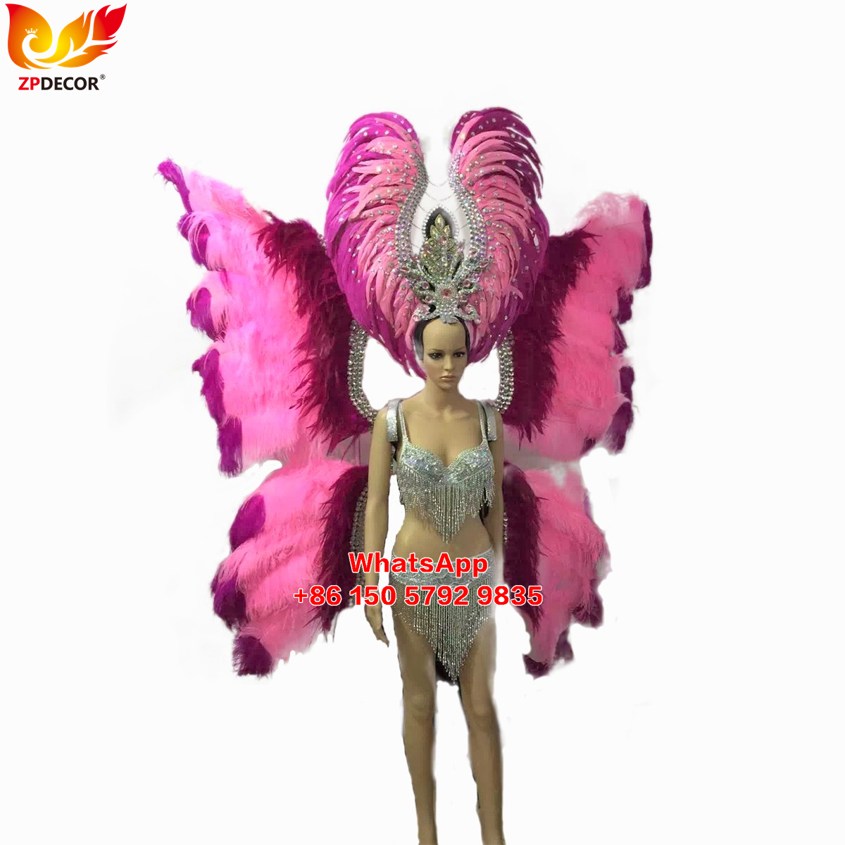 Zpdecor Feathers Hademade Ostrich Feathers Carnival Costumes Outfits