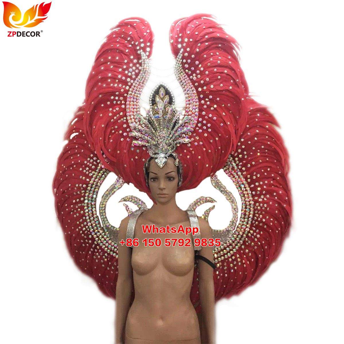 Zpdecor Supply Rooster Feathers Wing  and Headpieces Ourfits