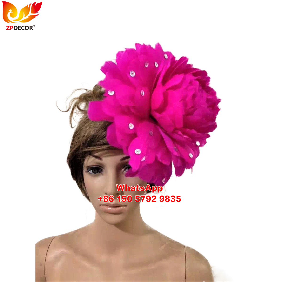 Zpdecor Made Big Feathers Flower Feathers Headpieces