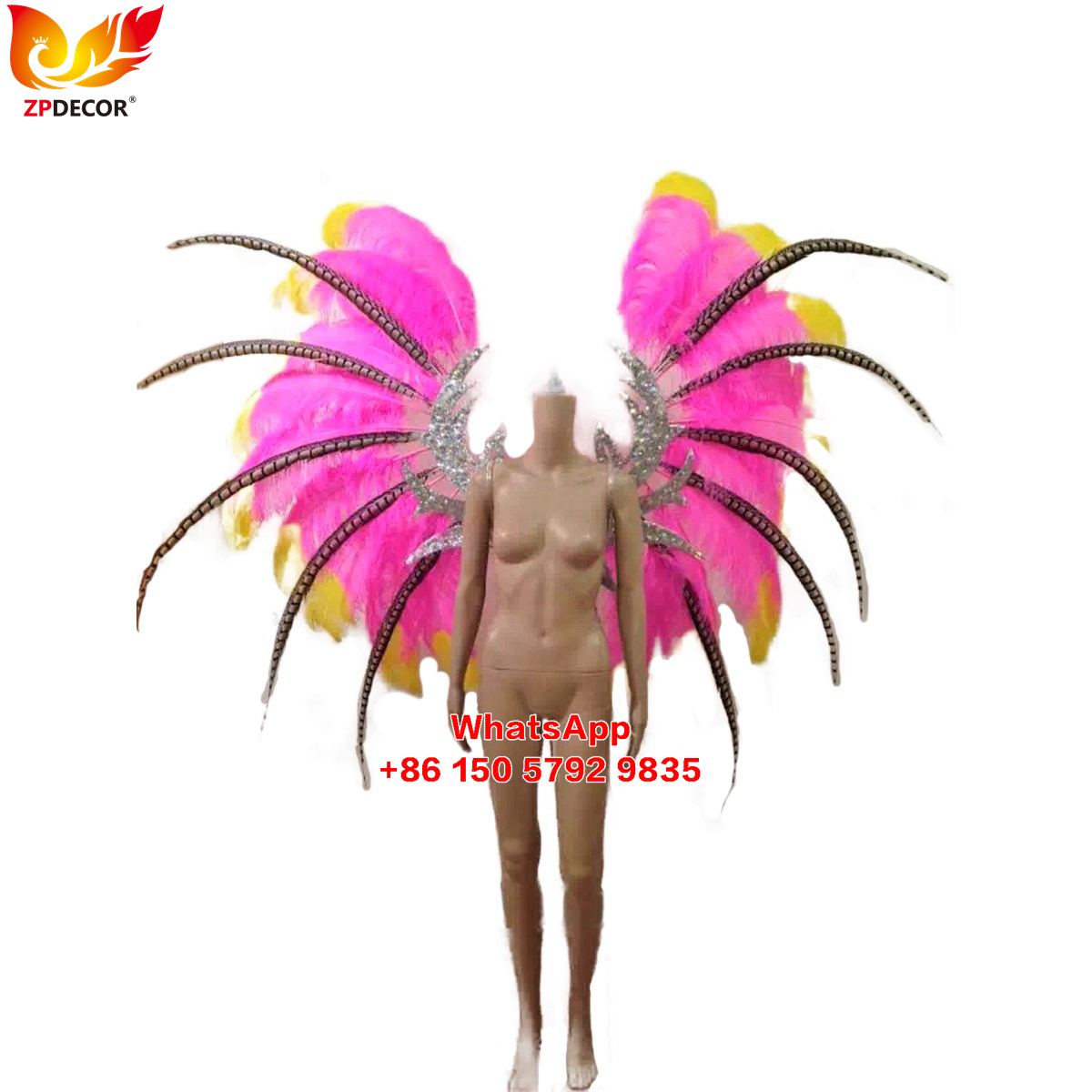 Zpdecor Feathers Hademade Ostrich Feathers wing