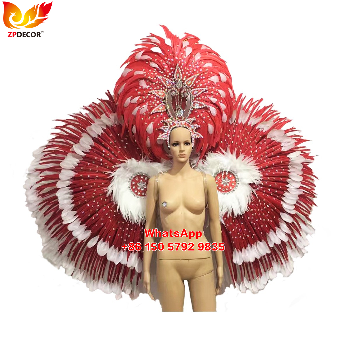 Zpdecor Feathers Hademade Ringneck Feathers Carnival Costumes Outfits