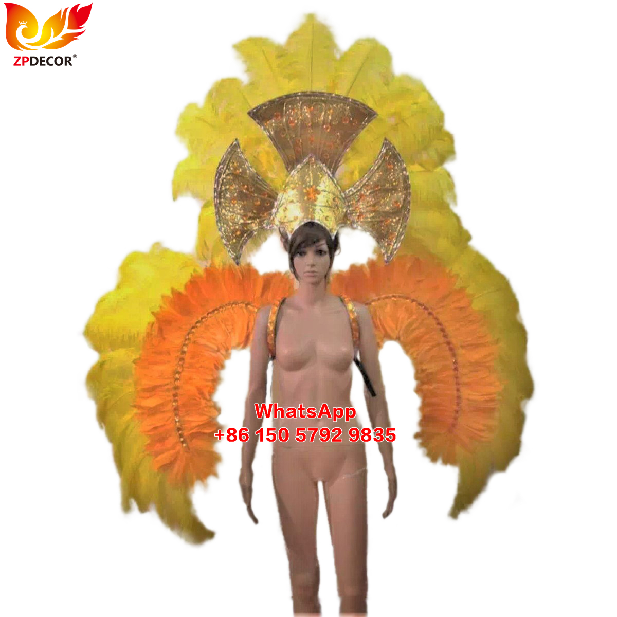 Zpdecor Feathers Supply Ostrich feathers Backpieces Wing Outfits