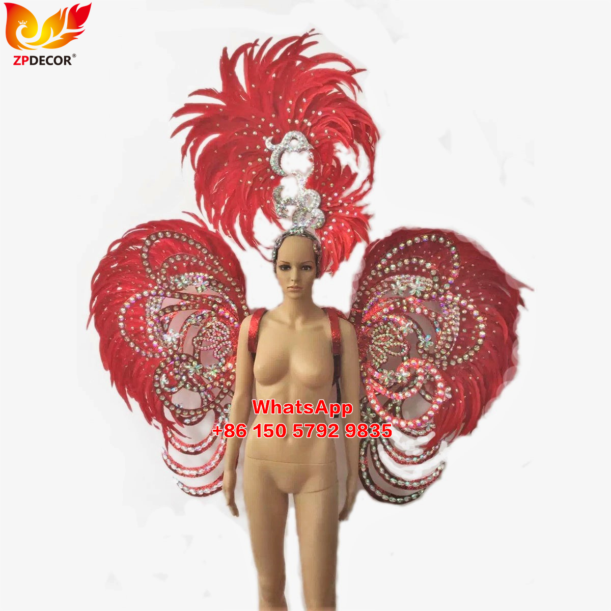 Zpdecor Feathers Supply Rooster feathers Backpieces Wing Outfits