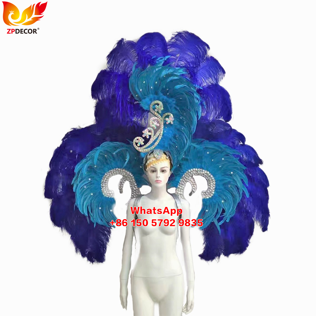 Zpdecor Feathers Supply Ostrich feathers Backpieces Wing Outfits