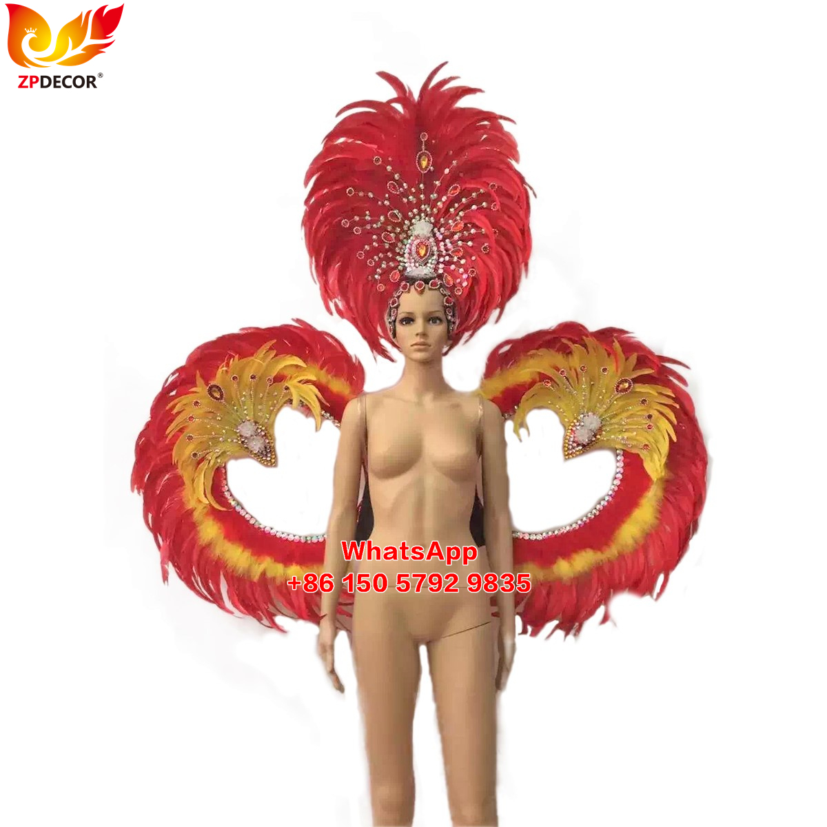 Zpdecor Feathers Supply Rooster feathers Backpieces Wing Outfits