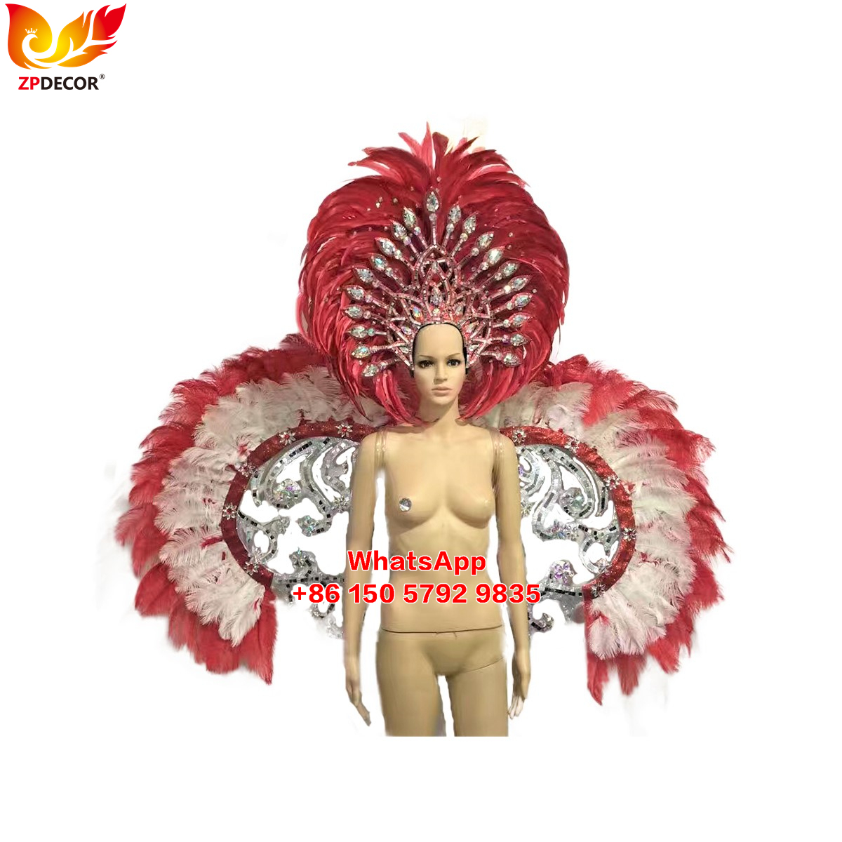 Zpdecor Feathers Supply Rooster feathers Backpieces Wing Outfits