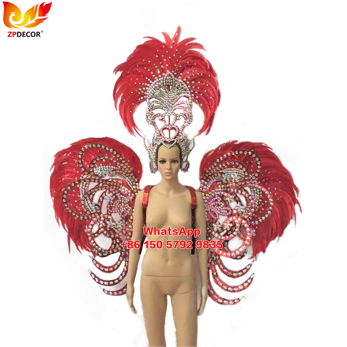 Zpdecor Feathers Supply Rooster feathers Backpieces Wing Outfits