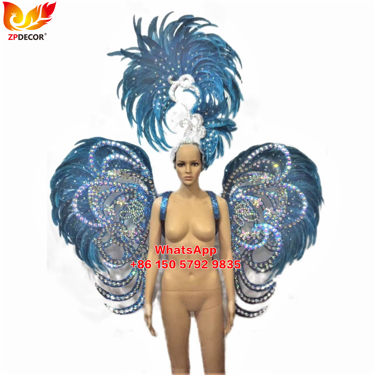 Zpdecor Feathers Supply Rooster feathers Backpieces Wing Outfits