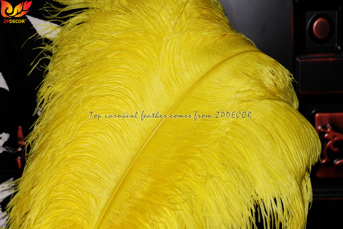 Zpdecor Factory Wholsale 70-75cm Gold Yellow Ostrich Feathers