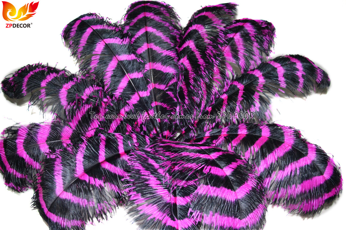 Zpdecor Feathers Wholsale Striped Ostrich Feathers